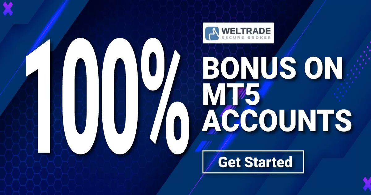 Weltrade Offering 100% Bonus Reward to MT5 Account Holders