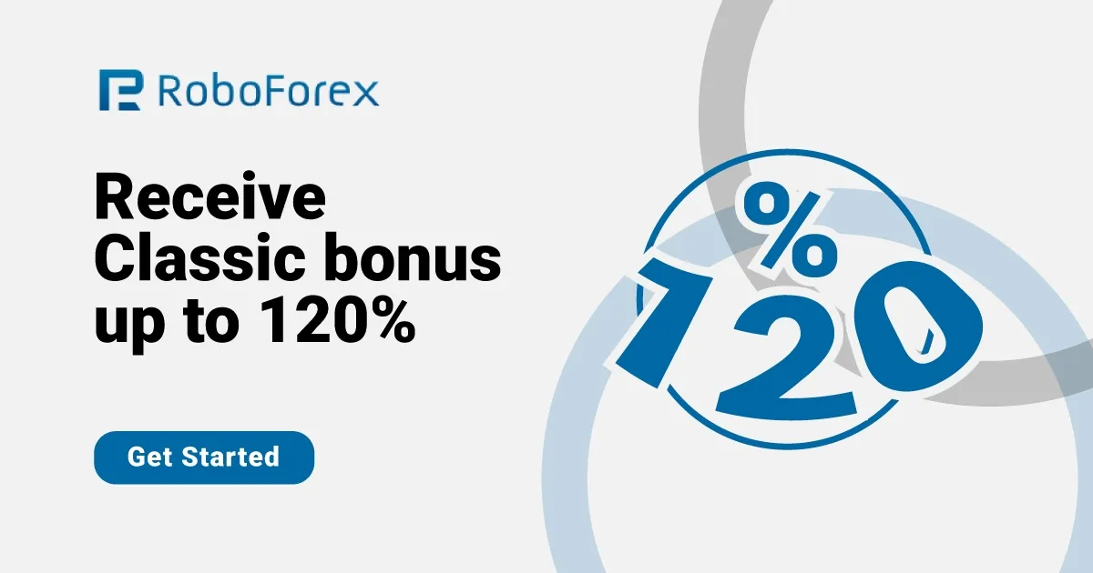 Get Classic bonus up to 120% Roboforex