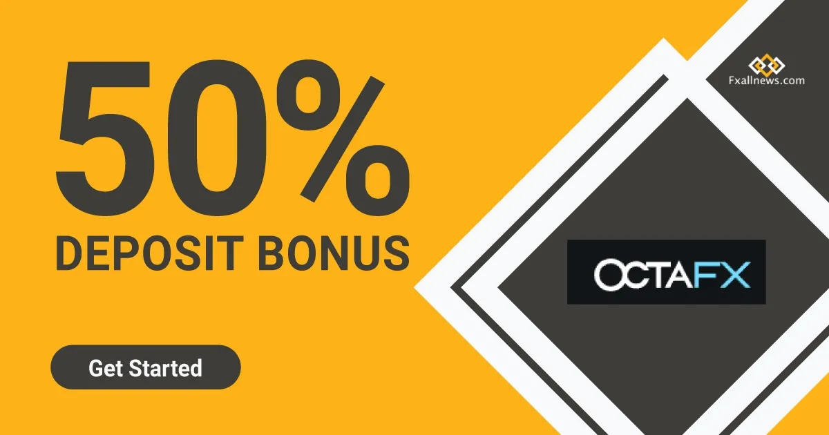 50% bonus on each deposit - OctaFX